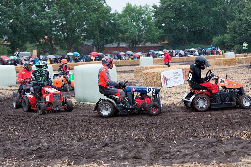 Lawnmower tractor race in Thönse, Lower Saxony, Germany