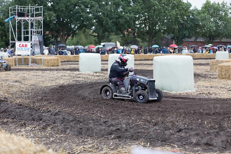 Lawnmower tractor race in Thönse, Lower Saxony, Germany