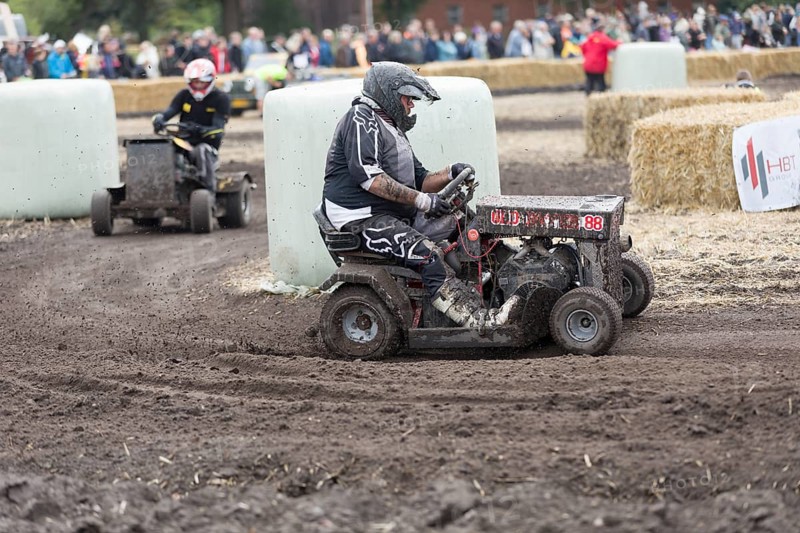 Lawnmower tractor race in Thönse, Lower Saxony, Germany