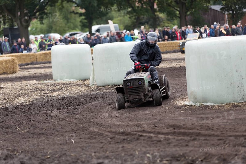 Lawnmower tractor race in Thönse, Lower Saxony, Germany