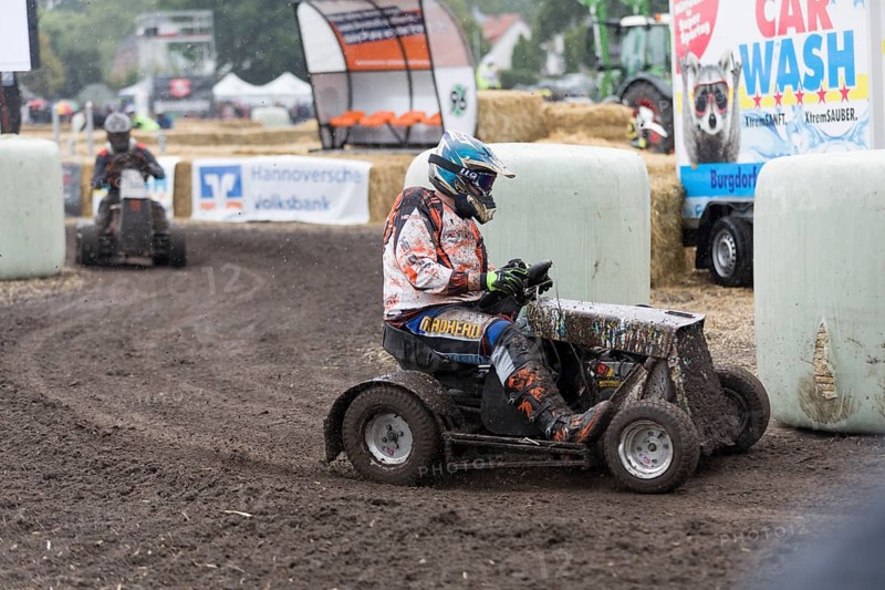 Lawnmower tractor race in Thönse, Lower Saxony, Germany