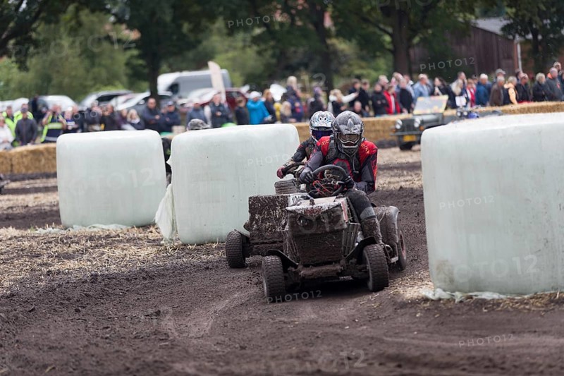 Lawnmower tractor race in Thönse, Lower Saxony, Germany