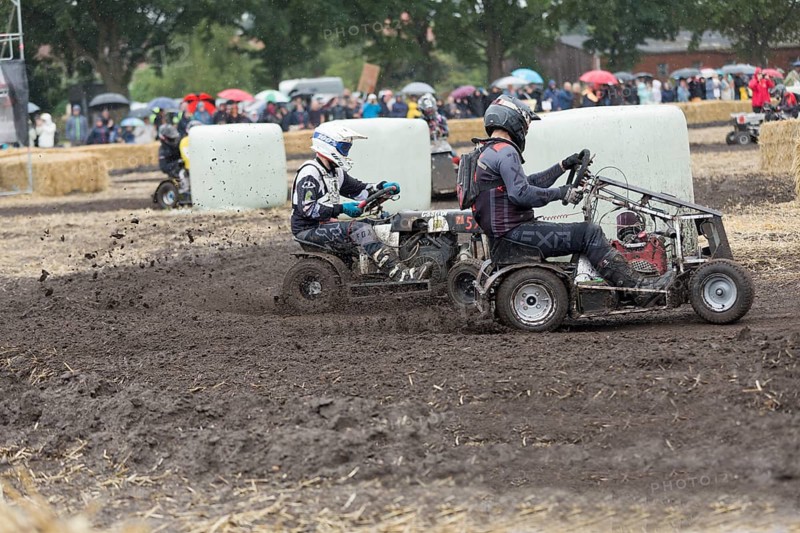 Lawnmower tractor race in Thönse, Lower Saxony, Germany