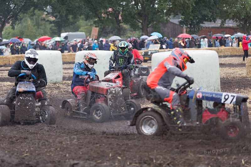 Lawnmower tractor race in Thönse, Lower Saxony, Germany
