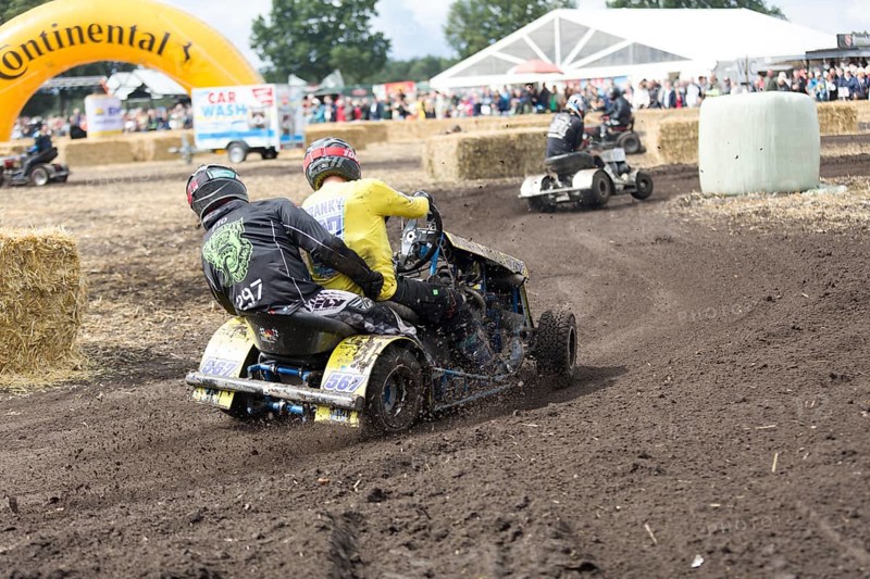 Lawnmower tractor race in Thönse, Lower Saxony, Germany