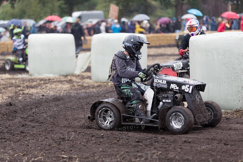 Lawnmower tractor race in Thönse, Lower Saxony, Germany