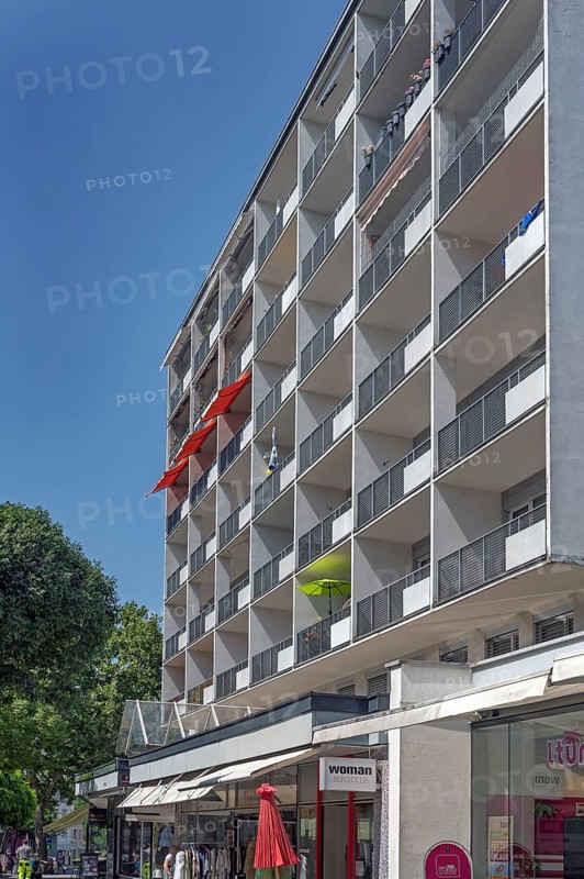 Modern apartment block with balconies, Dornbirn, Vorarlberg, Austria