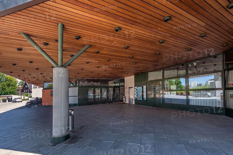 Cultural centre with wooden ceiling, Dornbirn, Vorarlberg, Austria