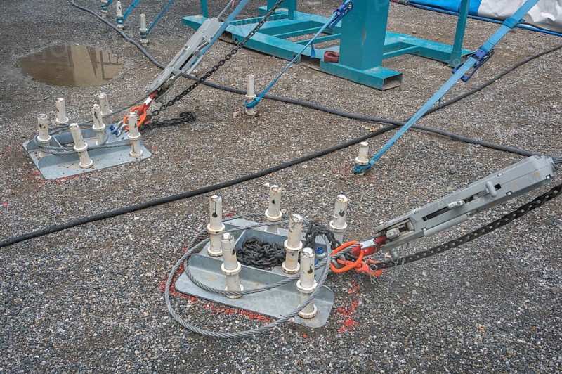 Steel pegs for large tents, tent fixings, Circus-Krone, Kempten, Allgäu, Bavaria, Germany
