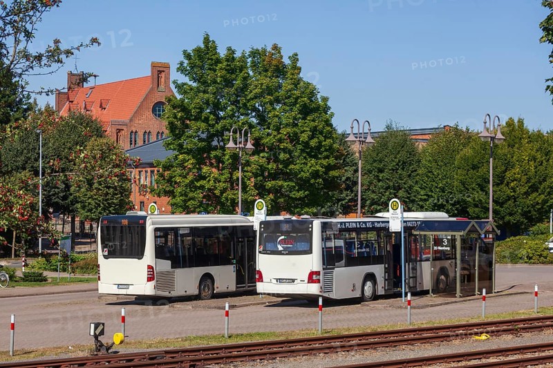 Zob, bus station, bus stop with buses, Hoya, Lower Saxony, Germany