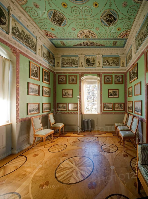 Stein Island with Villa Hamilton, interior view, Wörlitz Park, Wörlitz Gardens, Garden Kingdom of Dessau-Wörlitz, UNESCO World Heritage Site, Wörlitz, Dessau-Roßlau, Saxony-Anhalt, Germany