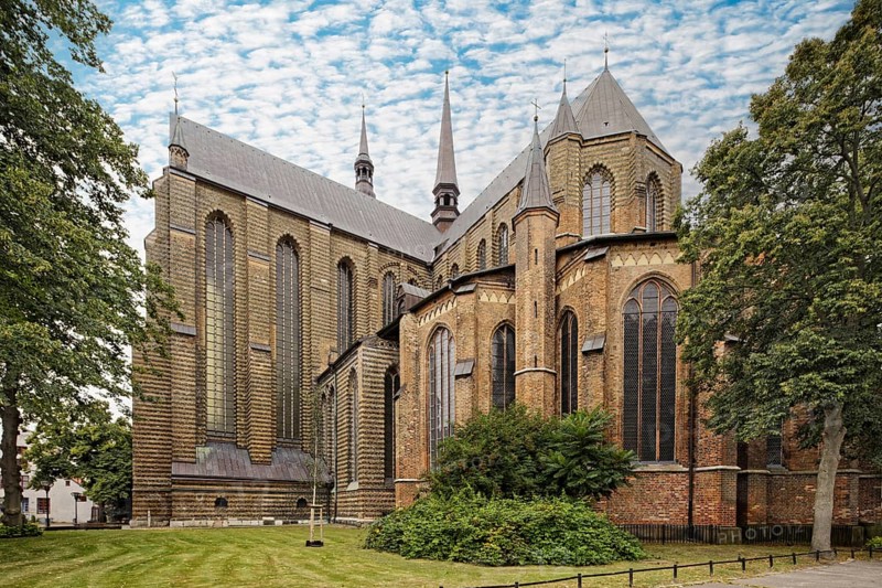 St Mary's Church, Protestant-Lutheran, North German brick Gothic, basilica, three naves, built from 1290 to mid-15th century, harbour town, Hanseatic city, university town, Rostock, Mecklenburg-Western Pomerania, Germany