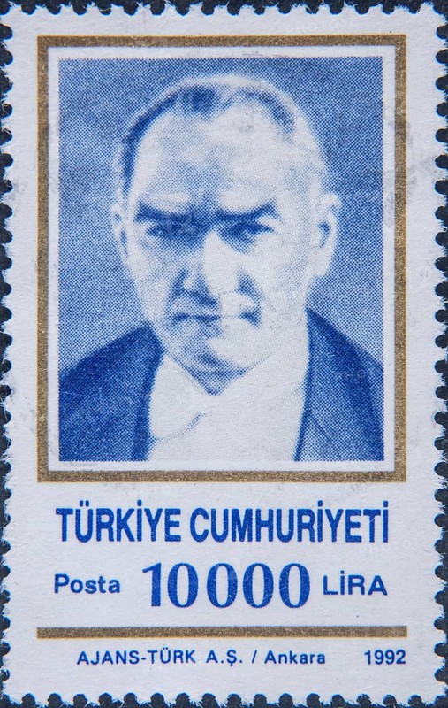 Kemal Atatürk, 1881-1938, founder of modern Turkey and was its first president 1923, 1938. Portrait on Turkish postage stamp