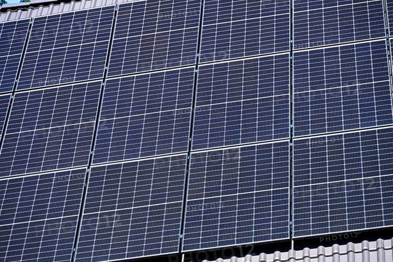 Solar system on a house roof in Hamburg, Germany