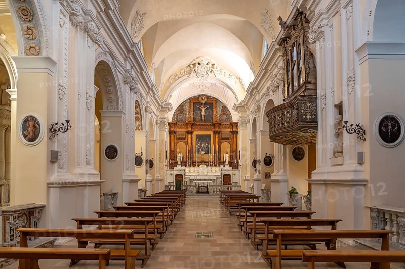 Interior of the church Chiesa di San Francesco d'Assisi in Gallipoli, Apulia, Italy