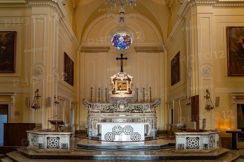 Altar of the Basilica of Santa Maria de Finibus Terrae in Santa Maria di Leuca, Apulia, Italy