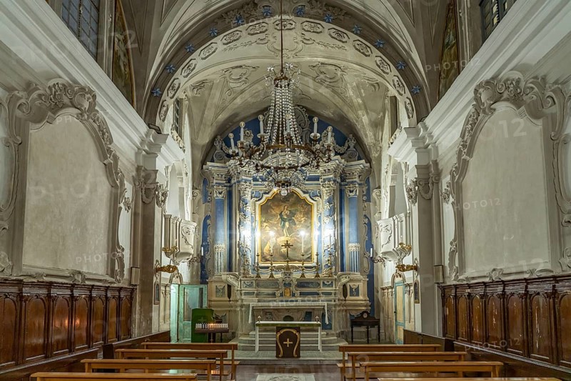 Interior of the Oratorio della Confraternita dell'Immacolata Concezione church in Gallipoli, Apulia, Italy