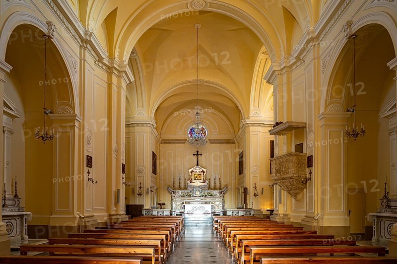 Interior of the Basilica of Santa Maria de Finibus Terrae in Santa Maria di Leuca, Apulia, Italy