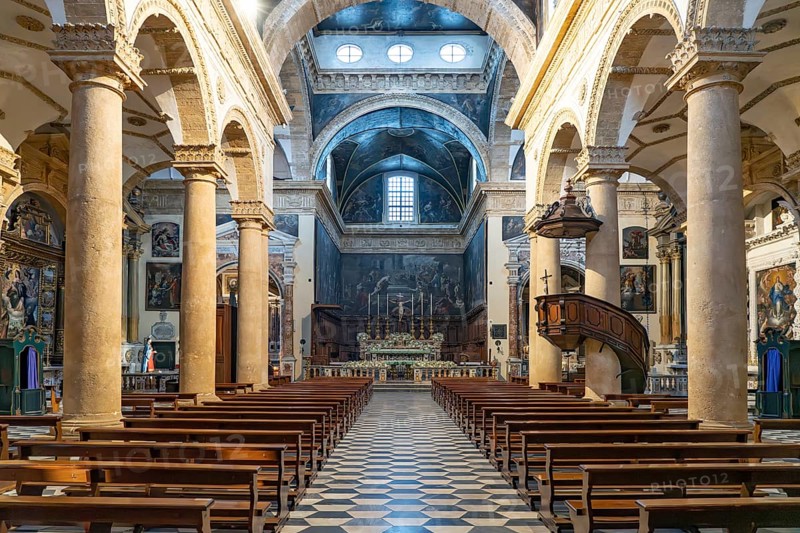 Interior of the Cathedral of Sant'Agata in Gallipoli, Apulia, Italy