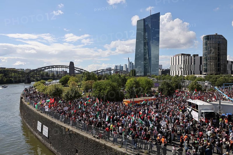 Several thousand people take part in a pro-Palestine demonstration under the slogan United 4 Gaza in Frankfurt am Main on 30 August 2025 in the Hafenpark, near the European Central Bank (ECB) . The rally is accompanied by a massive police presence. On 7 October 2023, the terrorist militia Hamas killed more than 1, 100 people in an attack on Israel. Since Israel's subsequent intervention in the Gaza Strip, there have been repeated pro-Palestinian demonstrations throughout Germany