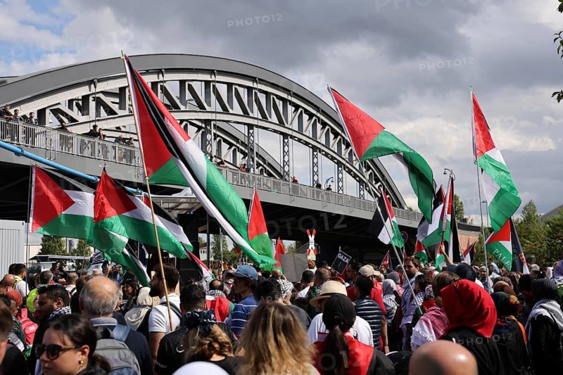 Several thousand people take part in a pro-Palestine demonstration under the slogan United 4 Gaza in Frankfurt am Main on 30 August 2025 in the Hafenpark, near the European Central Bank (ECB) . The rally is accompanied by a massive police presence. On 7 October 2023, the terrorist militia Hamas killed more than 1, 100 people in an attack on Israel. Since Israel's subsequent intervention in the Gaza Strip, there have been repeated pro-Palestinian demonstrations throughout Germany