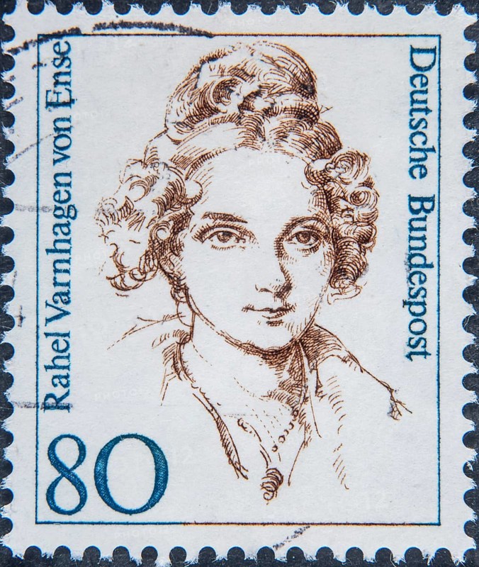 Rahel Varnhagen von Ense, 1771, 1833, a German writer and salonière, campaigner for the Jewish emancipation and the emancipation of women, Portrait on a German postage stamp