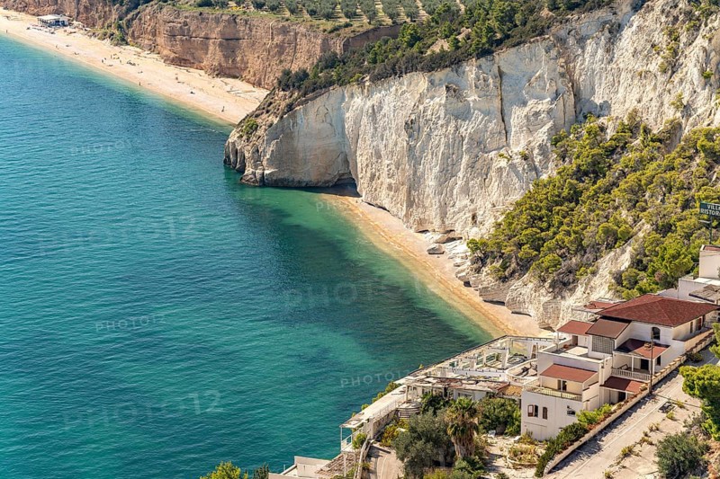 Beach and bay Cala di Enea near Mattinatella, Mattinata, Gargano, Apulia, Italy