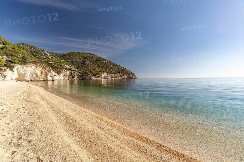 The beach at Baia Di Mattinatella, Mattinata, Gargano, Apulia, Italy