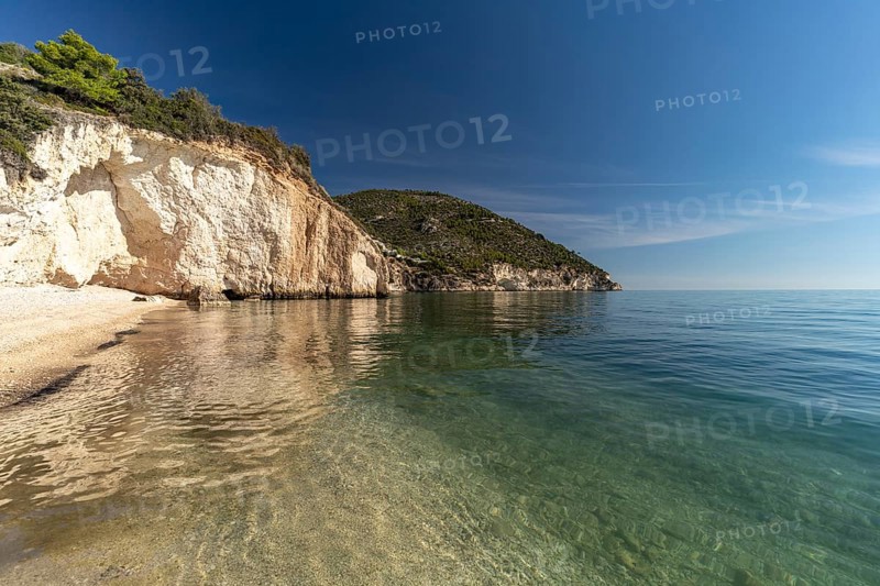 The beach at Baia Di Mattinatella, Mattinata, Gargano, Apulia, Italy