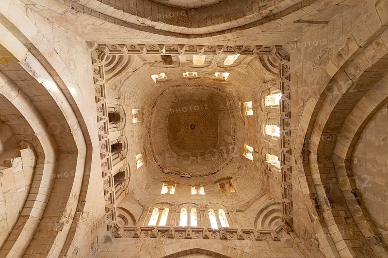 Dome and ceiling of the Tomba di Rotari or San Giovanni Battista in Tomba in Monte Sant'Angelo, Gargano, Apulia, Italy