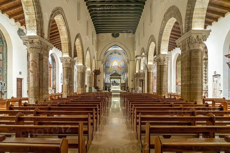 Interior of the Cathedral of Nardò or Cathedral Basilica of the Assumption of the Virgin Mary in Nardo, Apulia, Italy
