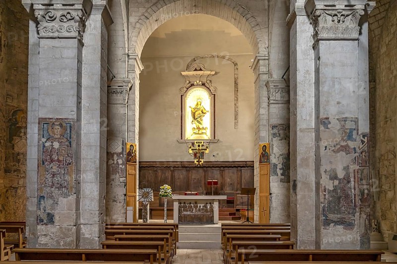 Interior of the church of Santa Maria Maggiore in Monte Sant'Angelo, Gargano, Apulia, Italy