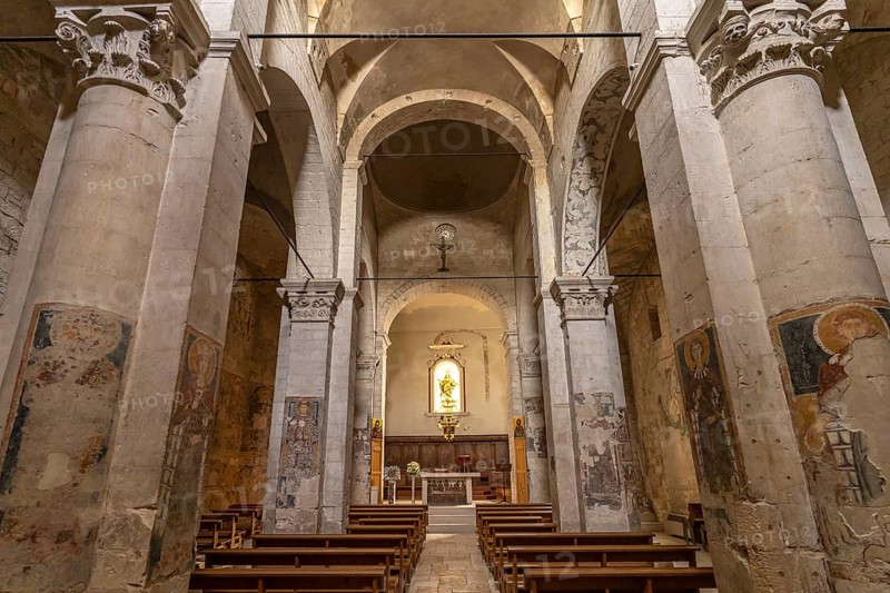 Interior of the church of Santa Maria Maggiore in Monte Sant'Angelo, Gargano, Apulia, Italy