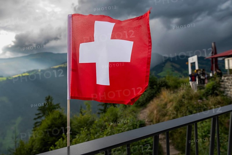 Swiss flag, Interlaken, Switzerland
