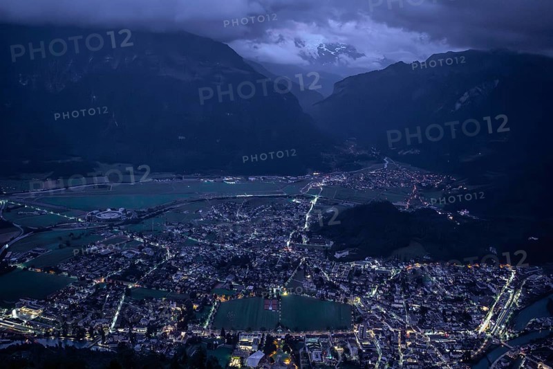 Overview Dusk Interlaken Höhenmatte, Interlaken, Switzerland