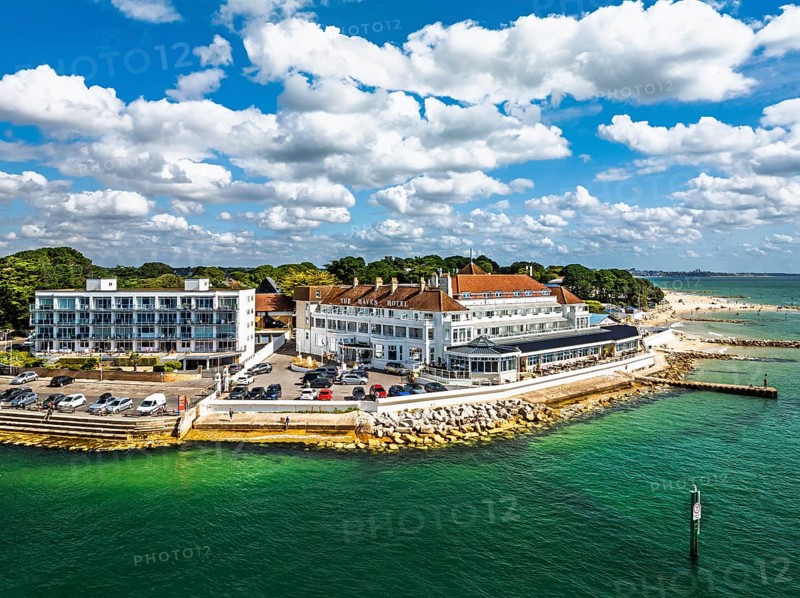 Sandbanks from drone, Poole, Dorset, England, United Kingdom