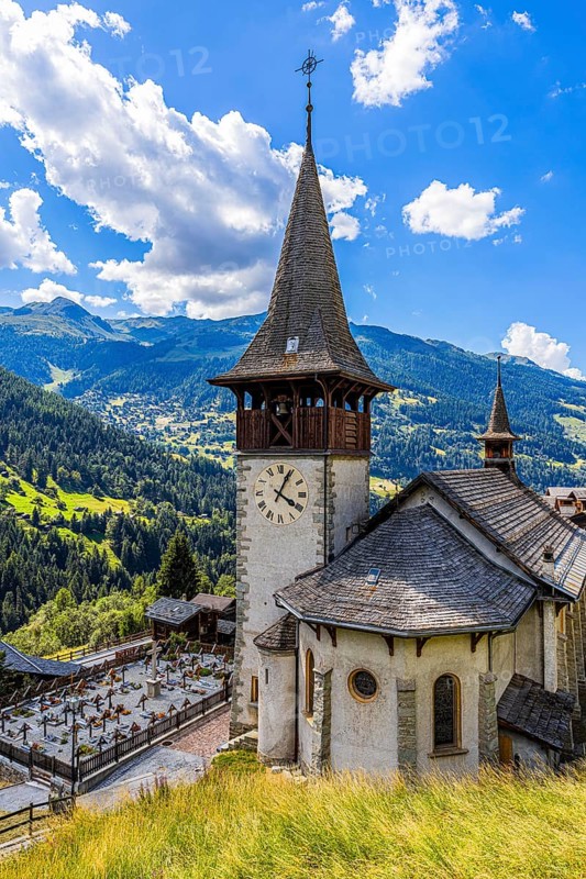 Church of Saint Anna, Ayer, Val d'Anniviers, Valais Alps, Canton Valais, Switzerland