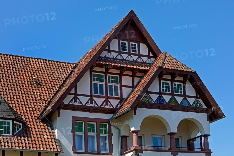 Facade of a house in Bodenwerder, Lower Saxony, Germany