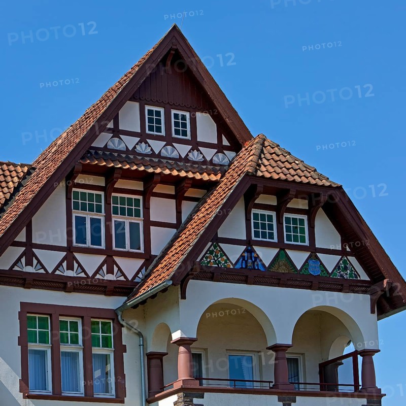 Facade of a house in Bodenwerder, Lower Saxony, Germany