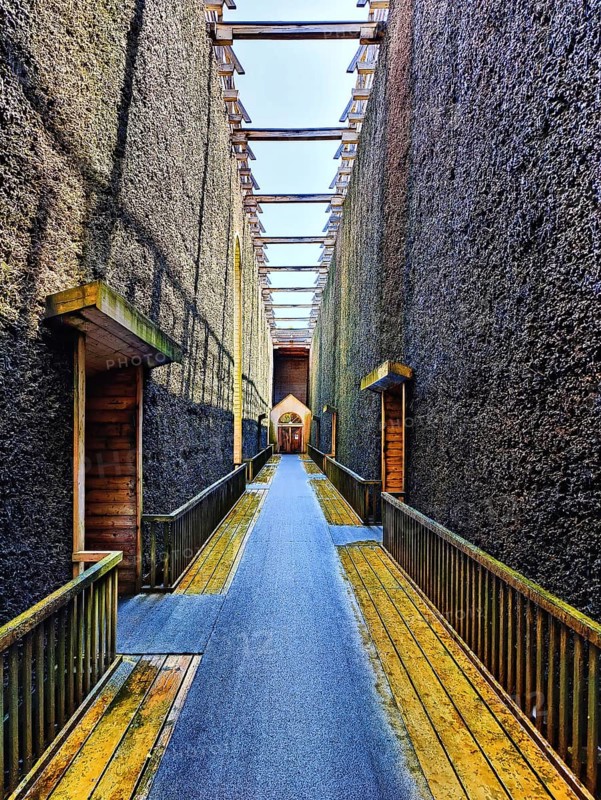 Corridor in Gradierbau II, Bad Nauheim, Hesse, Germany