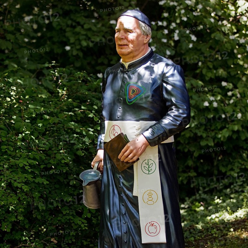 Life-size figure of Sebastian Kneipp in the Kneipp spa town of Bad Nauheim, Hesse, Germany