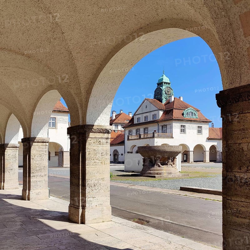 Sprudelhof, an important spa complex built between 1905 and 1911 in Art Nouveau style, Bad Nauheim, Hesse, Germany
