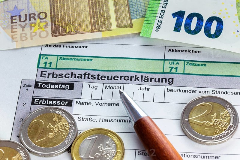 Close-up of an inheritance tax return