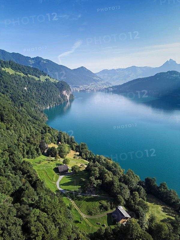 Rütli meadow, Grütli Museum and the Rütli House, fountains and the myths behind, Lake Lucerne, Rütli, Canton, Uri, Switzerland