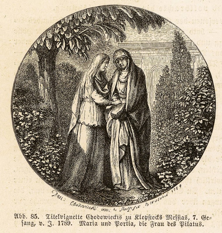Mary and Pilate's woman, Portia (Procula), German literary history, by Robert König, 9th edition from 1881