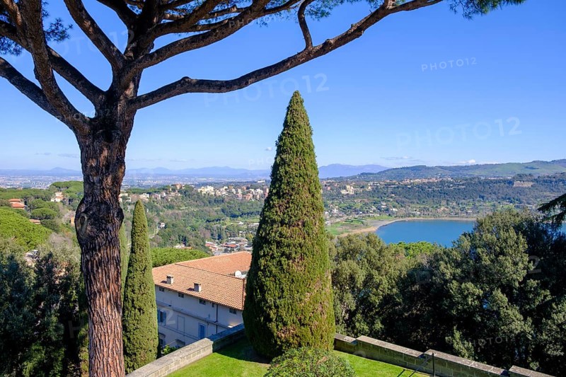 Gardens of the Palazzo Apostolico di Castel Gandolfo, Papal Summer Residence Castel Gandolfo, Palazzo Pontificio, Albano, Alban Hills, Colli Albani, Lazio, Italy