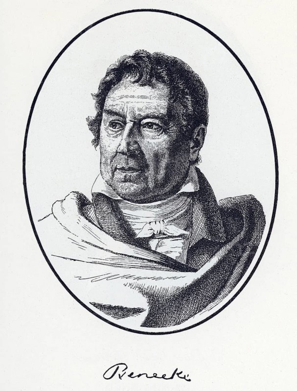 Georg Friedrich Benecke (1762-1844) Etching by Ludwig Grimm, from Könnecke Bilderatlas zur Geschichte der Deutschen Litteratur Marburg, 1887