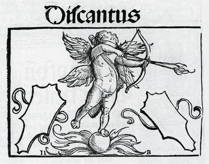 Soprano Discatusthe four vocal parts from Öglin's songbook 1512, from Könnecke Bilderatlas zur Geschichte der Deutschen Litteratur Marburg, 1887
