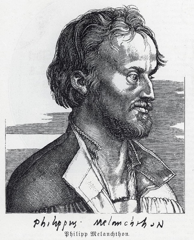 Philipp Melanchton Schwarzerd, (1497-1560), woodcut by Albrecht Dürer (from Könnecke Bilderatlas zur Geschichte der Deutschen Litteratur Marburg, 1887