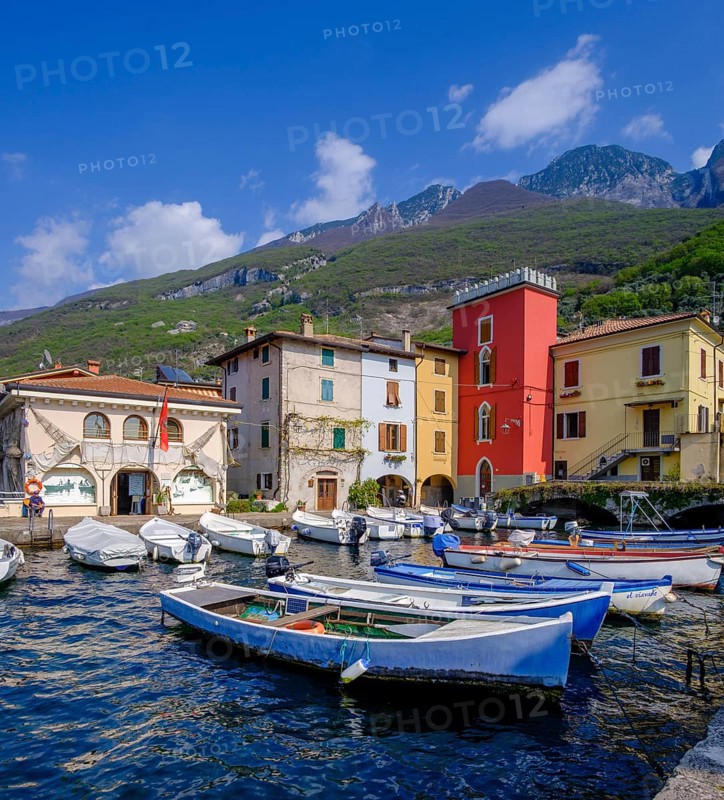 Harbour of Cassone di Malcesine, Lake Garda, Veneto, Italy